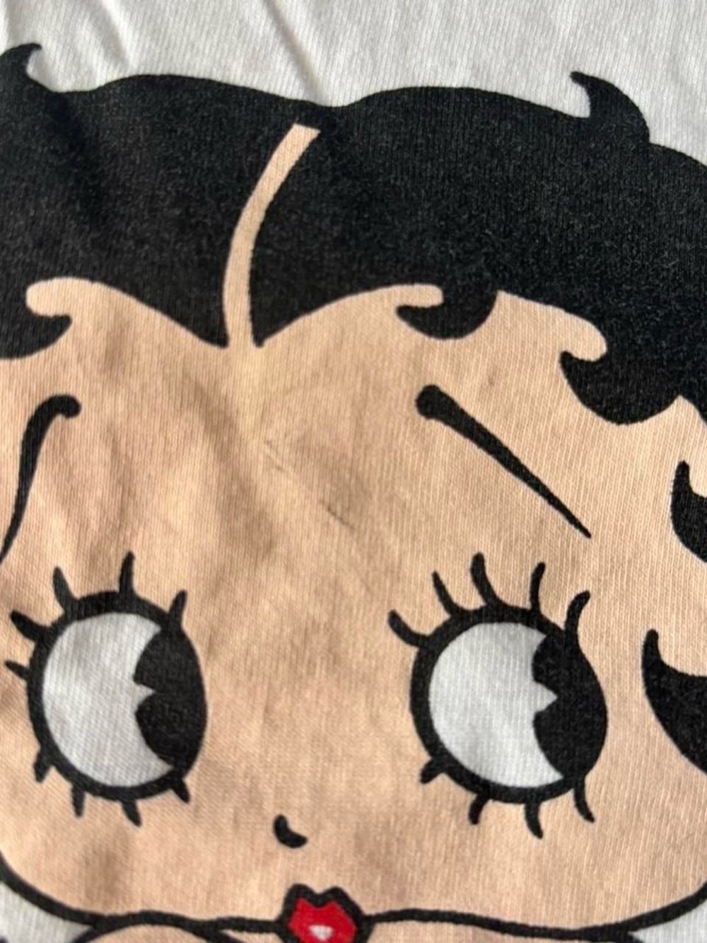 Y2K Style Betty Boop White Crop Top - Picture 4 of 6